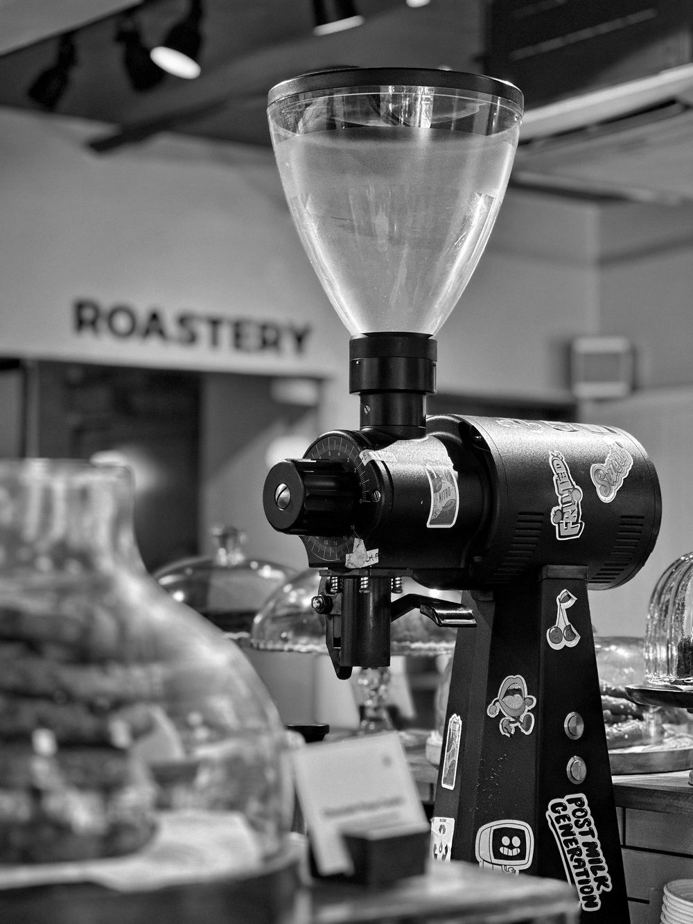 Koffiemolen in de branderij